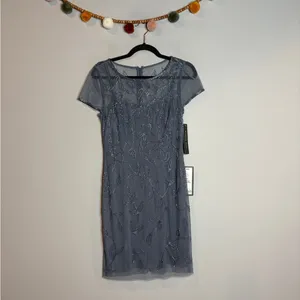 NWT Papell Studio beaded illusion dress thumbnail 2