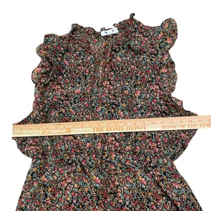 Prairie BB Dakota Multicolor Sleeveless Flutter Ditsy Floral Chiffon Maxi Dress thumbnail 6
