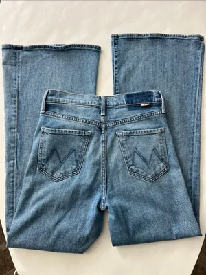 MOTHER SUPERIOR The Fly Cut Tomcat Roller in Crashing Blue Wide Leg Jeans 26 thumbnail 6