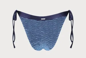 BERLOOK Textured Frill Tie Bikini Bottom ONLY 50 Blue Size M thumbnail 9