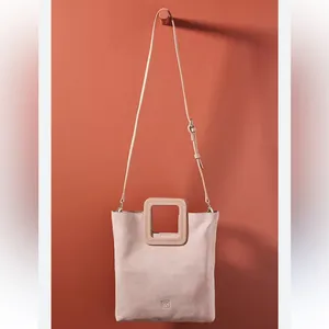 TMRW STUDIO Blush Milo Fold Over Suede Bag Crossbody Top Handle Anthropologie thumbnail 2