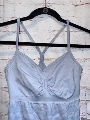 Lululemon Ebb Flow tank top Light Blue Racerback Cami 6 seamless knit adjustable thumbnail 2
