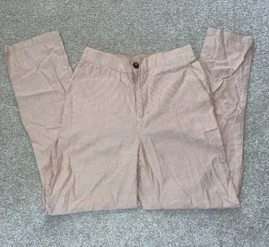 Forever 21 Pinstripe Tan & White Pants thumbnail 1