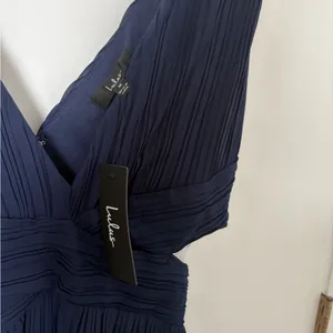 Lulus Compelling Poise Navy Blue Plisse Cutout Sleeveless Maxi Dress Size Medium thumbnail 6
