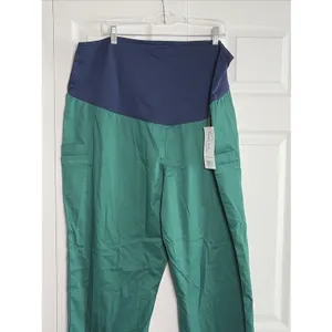 Butter-Soft Stretch Maternity Scrub Pants Womens Size 2X Green Navy Medical Work thumbnail 2