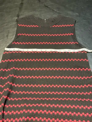 Nic+Zoe Fall Fever Jacquard shift dress in Black & Red size Large thumbnail 9