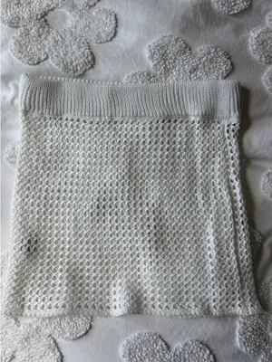 White Crochet Knit Mini Skirt thumbnail 3