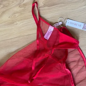 Adore Me Red Mesh Chemise with Satin Bow thumbnail 5