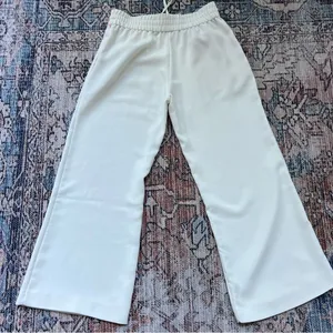 Alice + Olivia White Benny Crepe Cropped Drawstring Pants Size 0 thumbnail 12