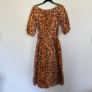 Kate Spade Panthera Cheetah Print Midi Dress 4 thumbnail 6