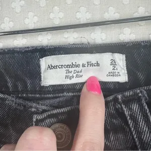 Abercrombie Fitch‎ Women Jeans Sz 2 Short Black High Rise The Dad Denim Classic thumbnail 6