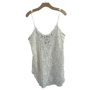 Hector Nicole White‎ Lace Mini Dress Sheer Crochet Slip Boho Size S thumbnail 3