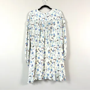Free People Flower Fields Long Sleeve Mini Dress in Ivory Combo Medium thumbnail 9