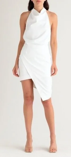 Elliatt White Asymmetrical Hem Cocktail Dress Medium wedding bridal sexy thumbnail 1