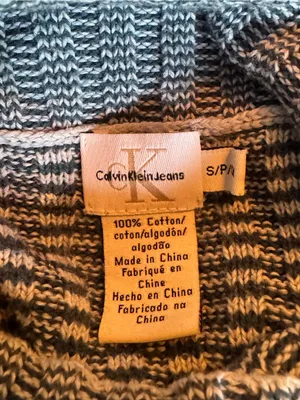 Calvin Klein green striped Ribbed Turtleneck Sweater small thumbnail 7