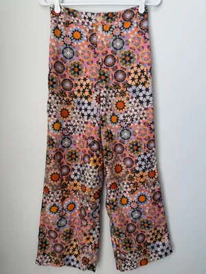 Anthropologie Geometric Straight Wide Leg High Rise Pant Size 2 thumbnail 5