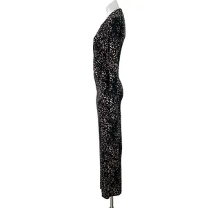 Free People Shayla Floral Deep V Neck Long Sleeve Slit Wrap Maxi Dress Size S thumbnail 2