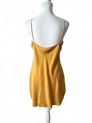 Victoria’s Secret Gold Silk Slip Dress thumbnail 3