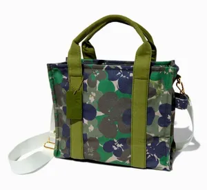 Camouflage Crossbody Tote‎ Bag Green thumbnail 1