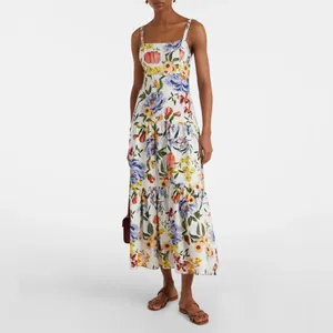 Farm Rio Off-White Greek Garden Lenzing™ Ecovero Euroflax Maxi Dress, Small,$260 thumbnail 7
