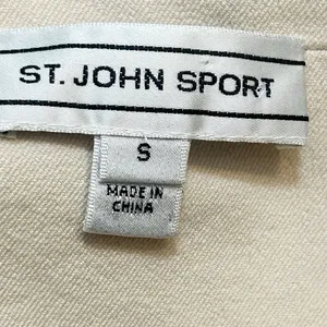 St. John Sport Ivory Stretch Cotton Jean/Denim Embroidered Jacket sz‎ S thumbnail 12