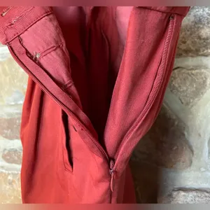 LOFT Wide Leg Pants in Rust Red thumbnail 4