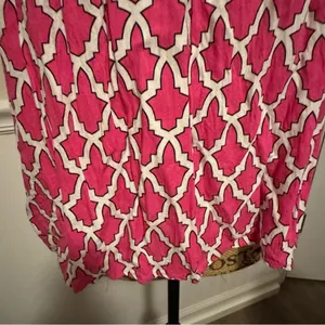 Crown & Ivy Pink and White Sleeveless Women's Top Sz L thumbnail 6