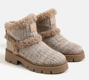 NEW Circus By Sam Edelman Clare Cozy Bootie Color: Natural Multi Knit/Shearling thumbnail 1