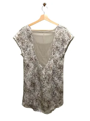 Free People Midnight Dreamer Metallic Sequin Tunic Silver Size XS Glam Wedding thumbnail 14