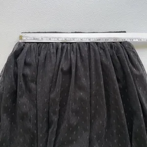 FOREVER 21 Womens M Pull On Mesh Party Skirt Black Lined Embroidered Dots thumbnail 4