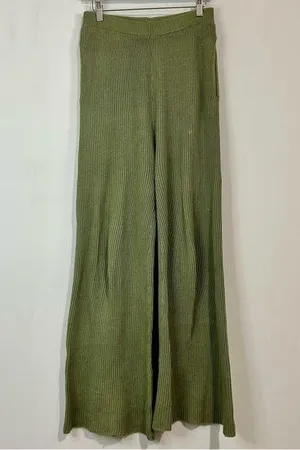 In Loom Women’s Knit Flare Pant Olive Green Size Medium USED thumbnail 1