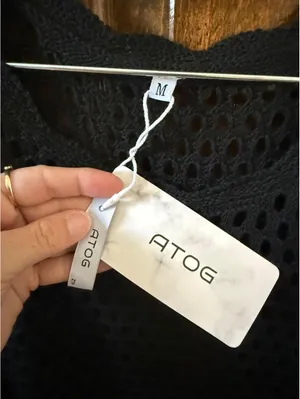 ATOG black crochet swim cover dress thumbnail 3