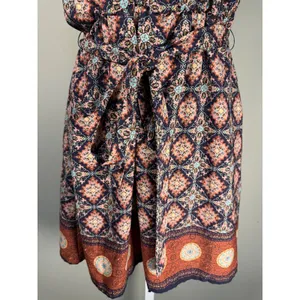 Francesca's Boho Geometric Tie Waist Mini Dress Festival‎ Cottagecore Medium thumbnail 4