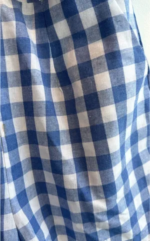 Entro Blue and White Gingham Strapless Romper thumbnail 7