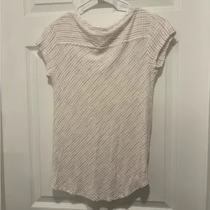 Maeve from Anthropologie White and Rainbow Striped Shirt Size Small. thumbnail 5