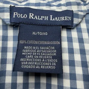 Polo Ralph Lauren Pajama Sleep Shirt Mens XL Blue Gingham Cotton Nightshirt Pony thumbnail 10