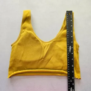 Ribbed Comfort Y2K Bra Top Wireless Pullover‎ Stretch Sleep Forever 21 Yellow M thumbnail 4