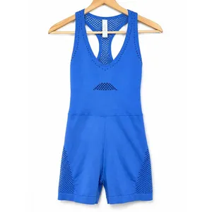 OFFLINE by Aerie Athletic Romper Blue Racerback Seamless Perforated NWOT Small‎ thumbnail 4