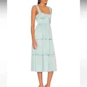 WEWOREWHAT Blue corset ruffle midi dress thumbnail 9