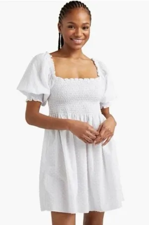 Hill House Athena Nap Dress in White Swiss Dot thumbnail 2
