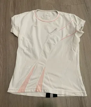 White Active Tee with Pink Accents thumbnail 1