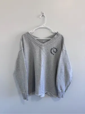 Aerie Wonder V Neck Sweatshirt good energy size M grey thumbnail 2