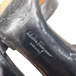 Salvatore Ferragamo Black Leather Pumps Heels Sandals Shoes 9.5 thumbnail 11