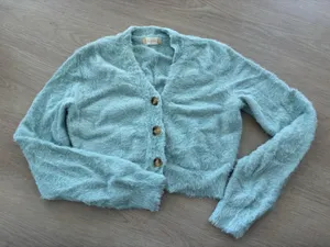 Altar'd State Cropped Baby Blue Sweater thumbnail 1