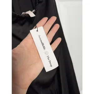 The Drop thetennillelife Satin Midi Slip Dress Womens Size M Black Y2K 90s Style thumbnail 3