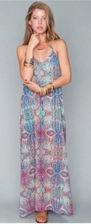 Show Me Your Mumu Erlyn Halter Maxi Dress‎ Women’s Size S Multicolor ( Reef) thumbnail 1