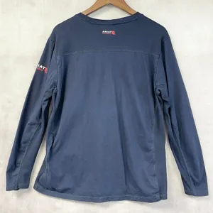 Ariat Womens FR AC Long Sleeve Work Shirt XL Navy Flame Resistant Cotton CAT 2 thumbnail 2