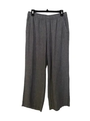 Old Navy Wide-Leg Linen Blend Pull-On Pants in Light Charcoal Heather Size S thumbnail 2