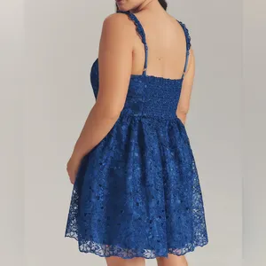 By Anthropologie Ruffle-Strap Corset Lace Mini Dress thumbnail 2