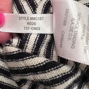 Madewell Stripe-Mix Ashbury Mockneck Sweater Dark‎ Indigo Navy Blue & White XXS thumbnail 13